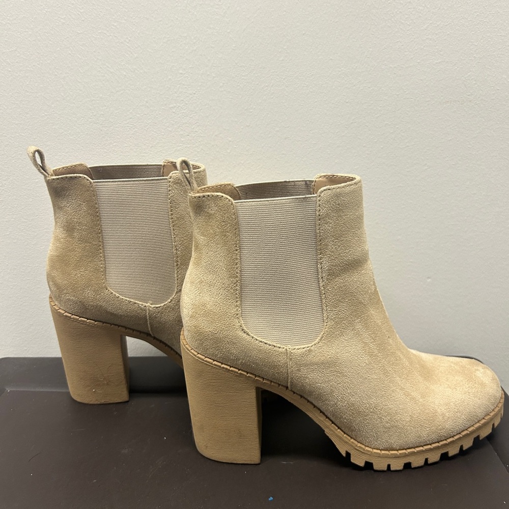 Tan Suede Heeled Boots